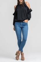  Ruffle Shoulder Sweatshirt