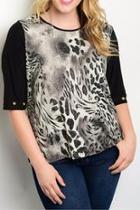  Plus Size Animal Top