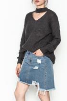  Cutout Neck Sweater