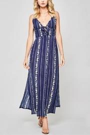  Lace-up Floral Maxi-dress