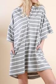  Striped V-neck Dress