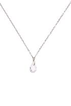  Silver Crystal Drop Necklace