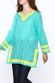  Color Block Tunic Top