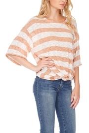  Striped Knotted-hem Top