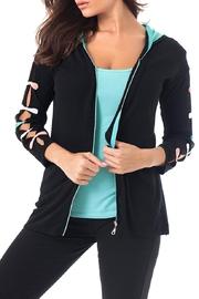  Bow Hooded-zip Cardigan