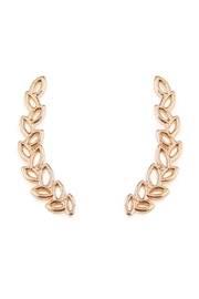  Tiny Gold Leaf Crawler Earrings
