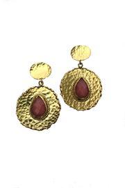  Coral Chalcedony Earrings