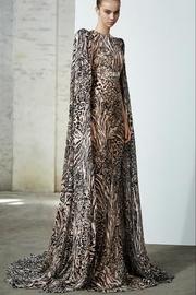  Alex-leopard Long-cape Gown