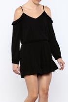  Black Cold Shoulder Romper