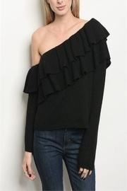  Ruffle One-shoulder Sweater