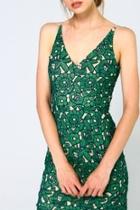  Green Floral Lace Short Dress