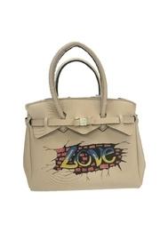  Miss Lycra Metallic Tote With Hand Painted Love Logo