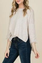  Distressed Seamed Sweater