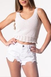  Embroidery-sweater Crop Top