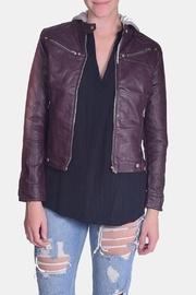  Hooded Vegan-leather Jacket
