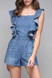  Denim Ruffle Detail Romper