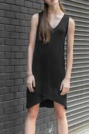  V-neck Rib Trim Dress