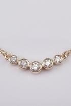  Diamond Bezel Set Bar Pendant Necklace 17 Chain