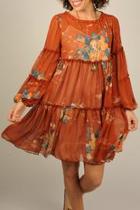  Rust Floral Dress