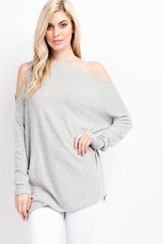  Grey Open Shoulder Top