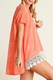  Coral-knit Crochet-hem Top