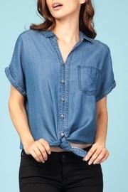  Denim Tie Blouse