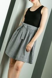  Black And White A-line Dress With Side Tie