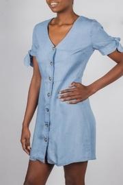  Button-up Tie-sleeve Dress