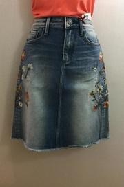 Embroidered Jeans Skirt