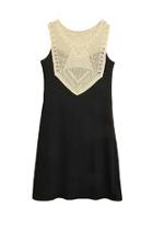 Black Crochet-top Dress