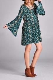  Trellis Blouson Shift-dress