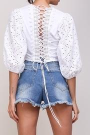 Eyelet Sleeve Blouse