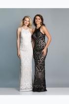  Ivory Geometric Gown
