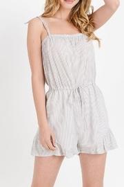  Striped Tube Romper W/ Ruffle Hem