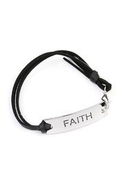  Faith Leather-strap Message-bracelet