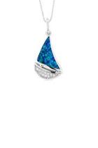  Stelring Opal Sailboat Necklace
