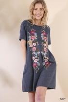  Embroidered Pocket Dress