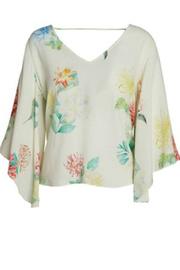  Woven V-neck Top