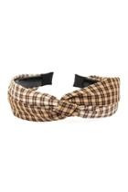  Two-tone Plaid-knotted Fabric-coated-headband