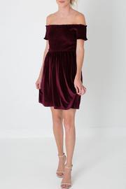  Velvet Off Shoulder Dress