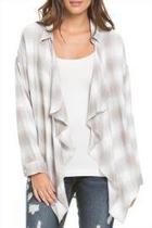  Blue Plaid Cardigan