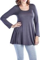 Long-sleeve Crew-neck Tunic