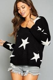 Star Printed V Neck Sweater