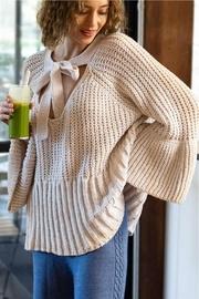  Chenille Bell-sleeve Sweater