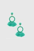  Bold Tassel Hoops-turquoise