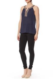  Navy Embroidered Blouse