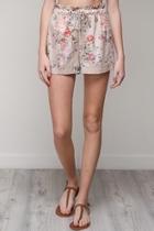  Floral Satin Shorts
