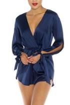  Navy Satin Romper