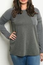  Olive Grey Top