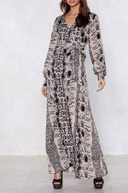  Snakeskin Waist-tie Maxi-dress